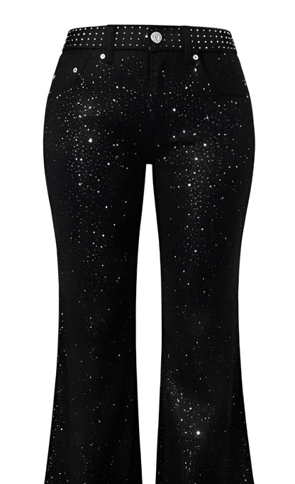 Rhinestone Flare Jeans